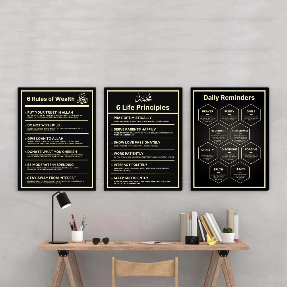 Set of 3 Life Principles Wall Frames - EVODIA PK STORE