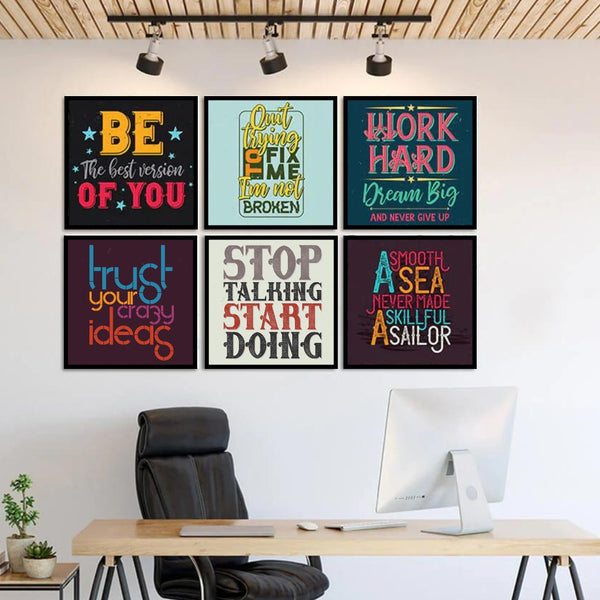 SET OF 6 MOTIVATIONAL FOR HOME AND OFFICE - EVODIA PK STORE